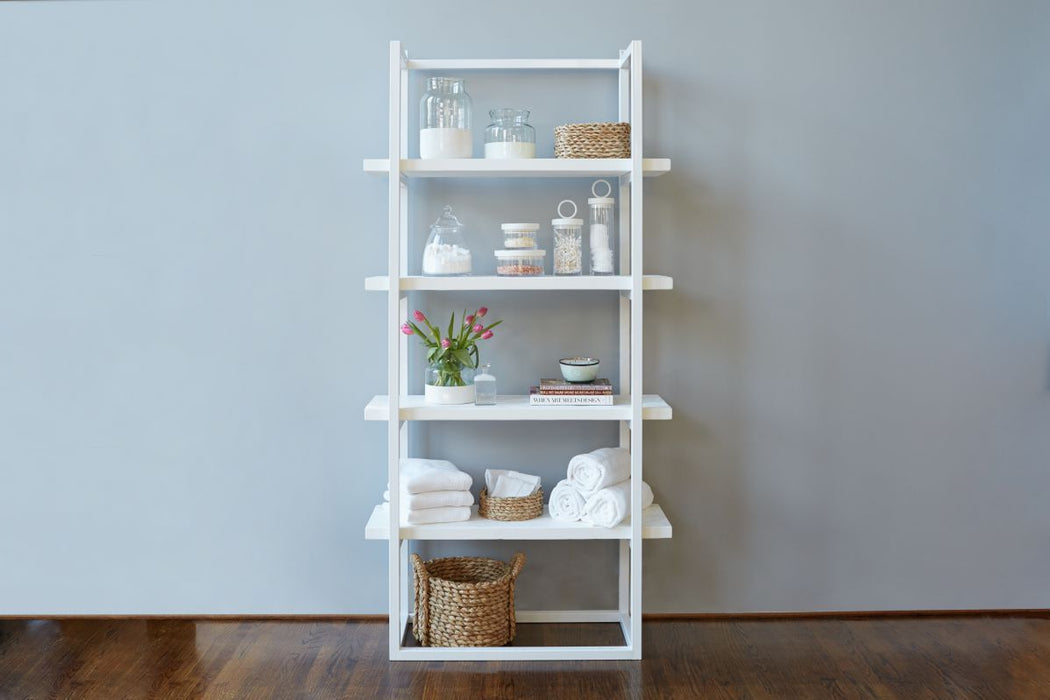 etúHOME Pantry Shelf Unit White with White Shelves 1
